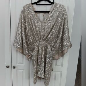 Sequined Romper AAKAA Size M Kimono Sleeves